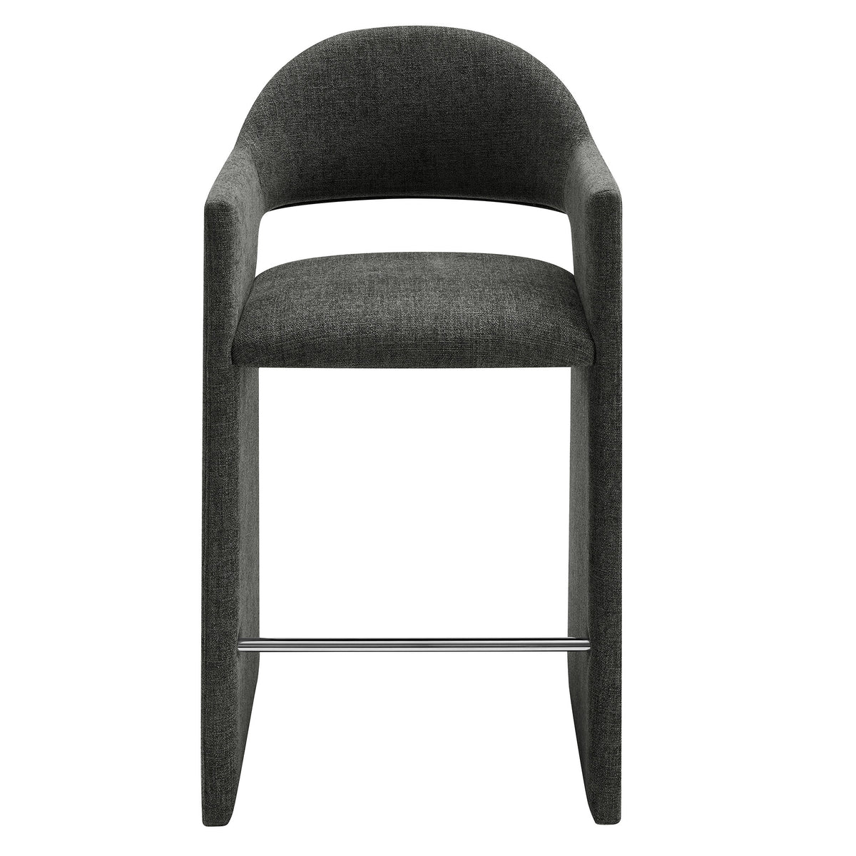 Talia 41 Inch Upholstered Fabric Bar Stool - Charcoal