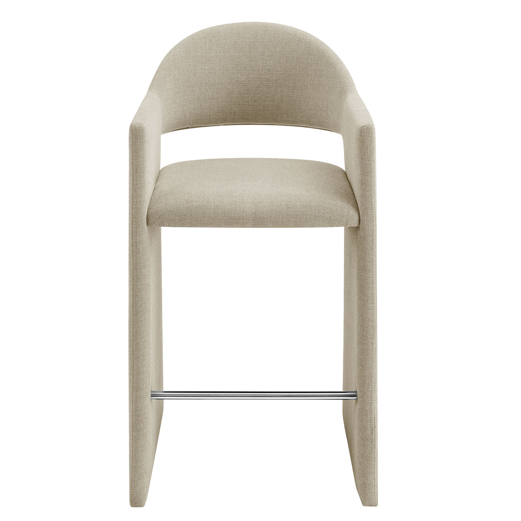 Talia 41 Inch Upholstered Fabric Bar Stool - Linen