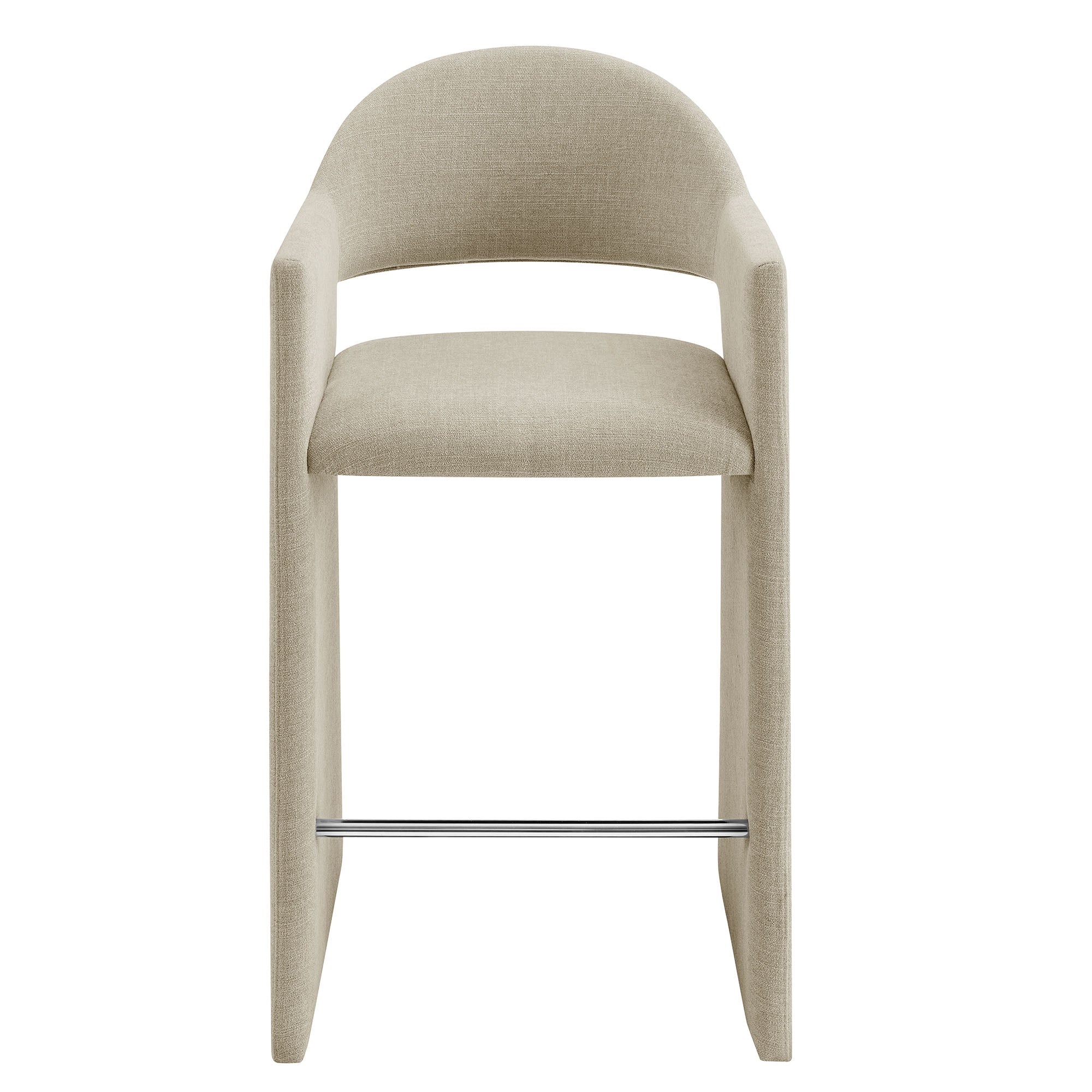 Talia 41 Inch Upholstered Fabric Bar Stool - Linen