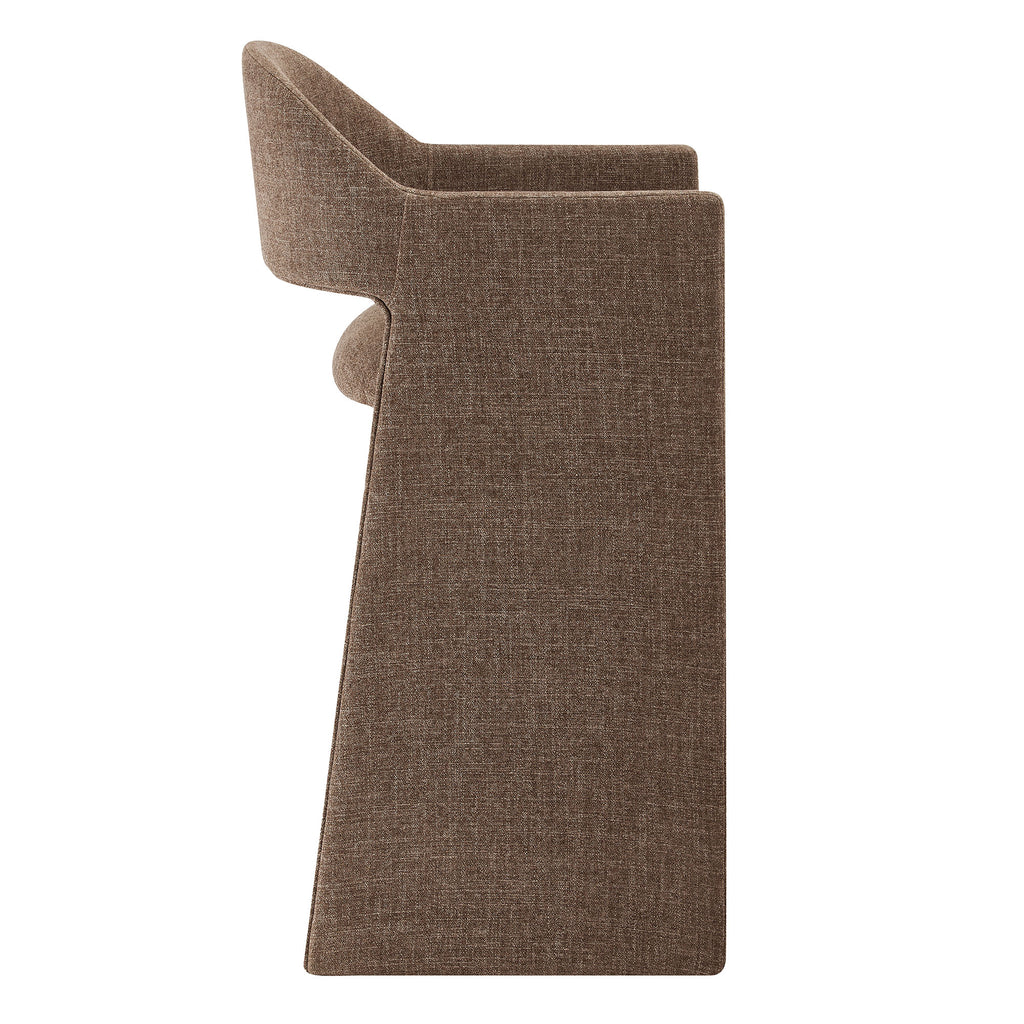 Talia 41 Inch Upholstered Fabric Bar Stool - Mocha