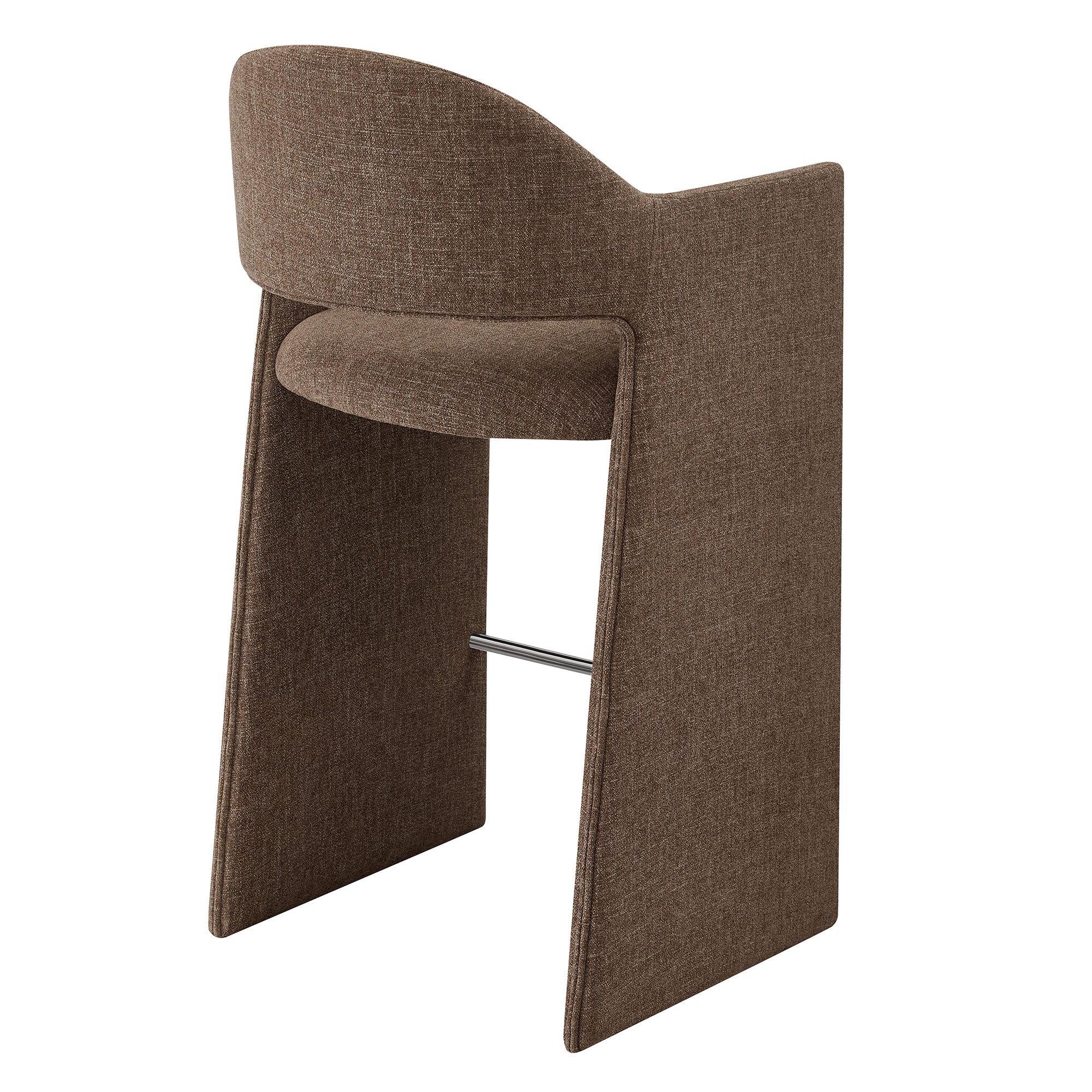 Talia 41 Inch Upholstered Fabric Bar Stool - Mocha