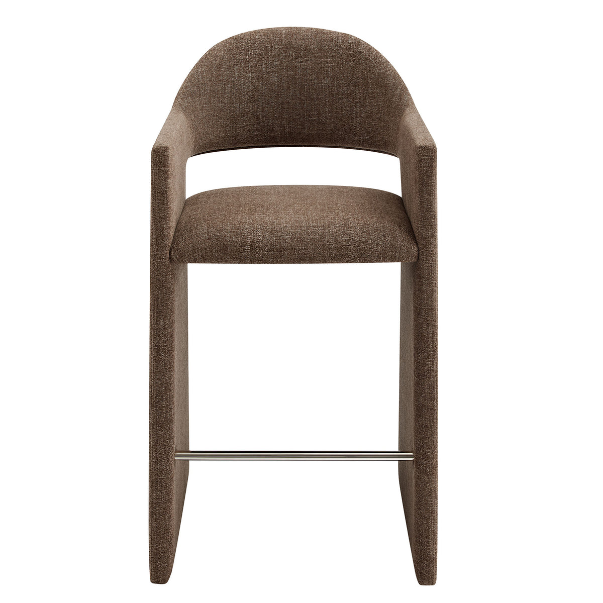Talia 41 Inch Upholstered Fabric Bar Stool - Mocha