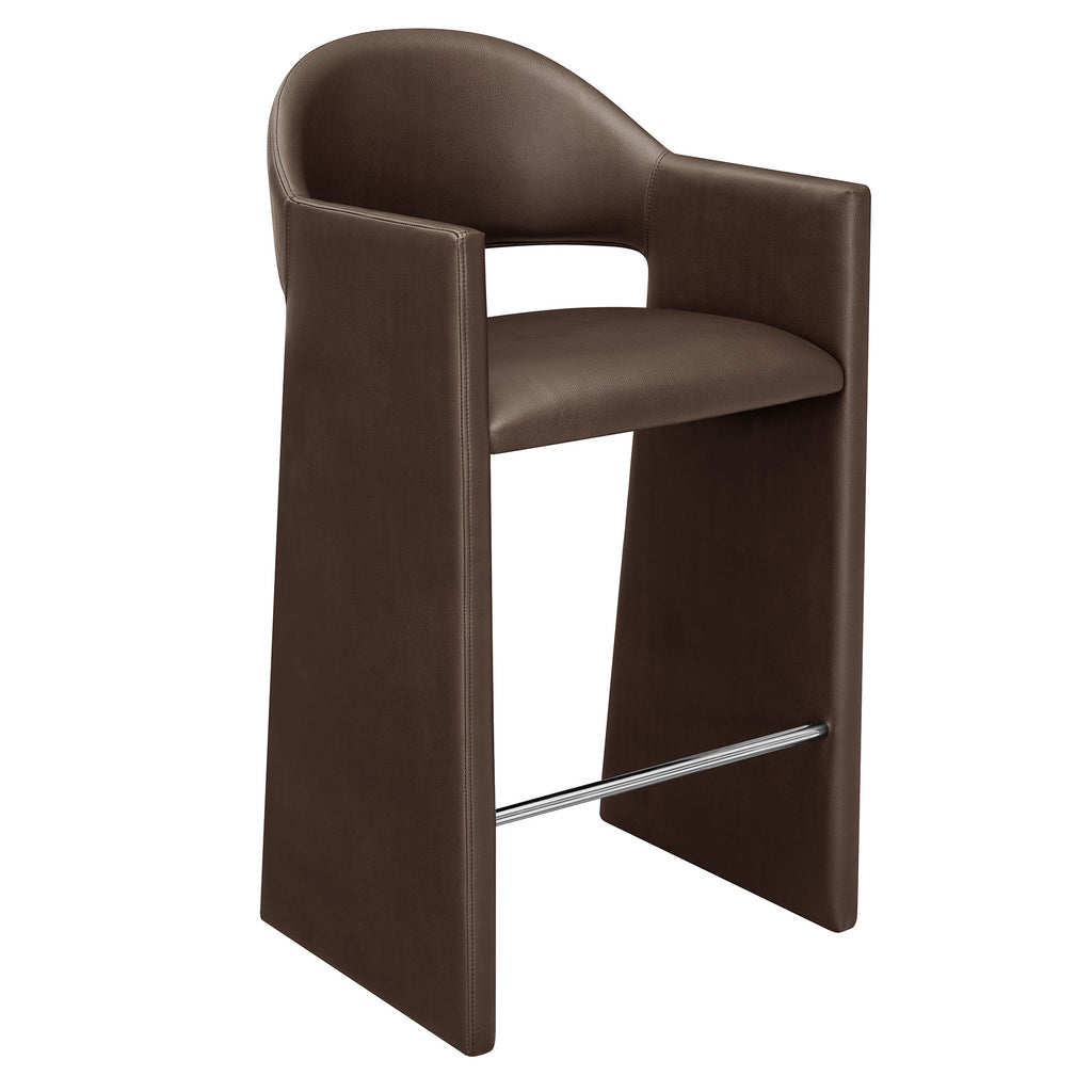 Talia 41 Inch Vegan Leather Bar Stool - Espresso