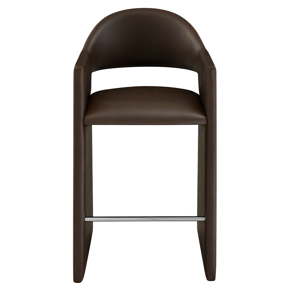 Talia 41 Inch Vegan Leather Bar Stool - Espresso