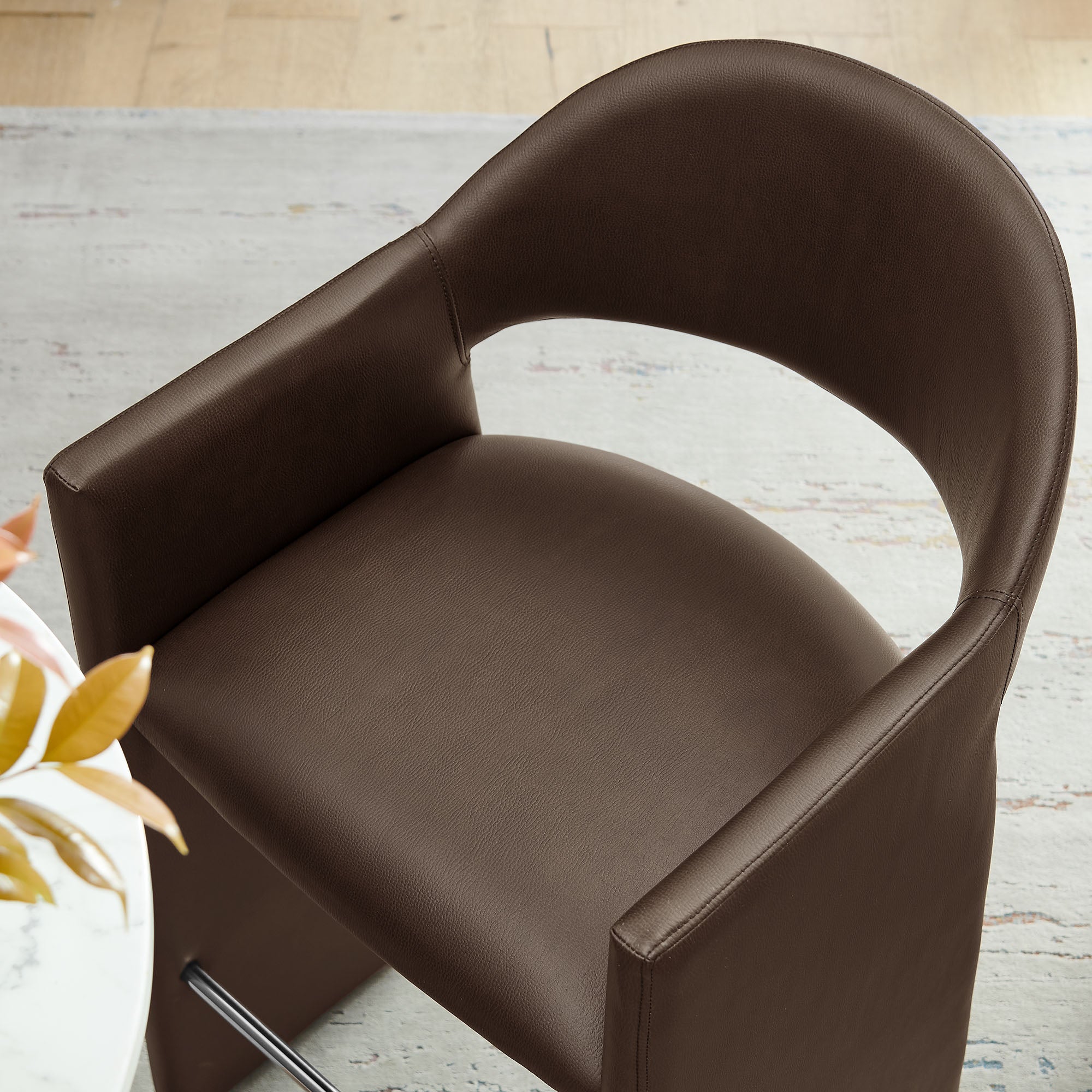 Talia 41 Inch Vegan Leather Bar Stool - Espresso
