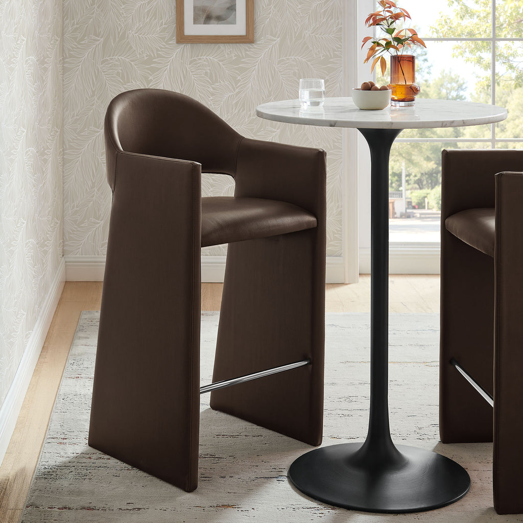 Talia 41 Inch Vegan Leather Bar Stool - Espresso