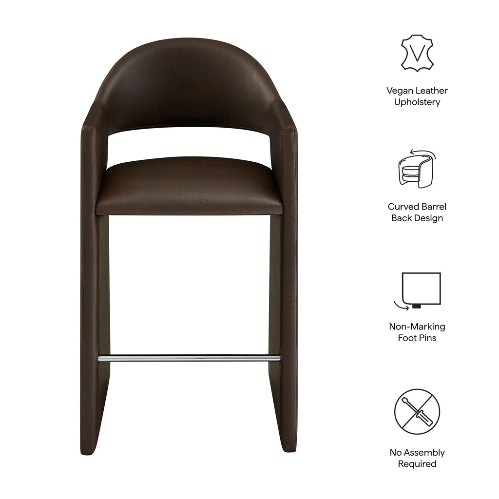 Talia 41 Inch Vegan Leather Bar Stool - Espresso