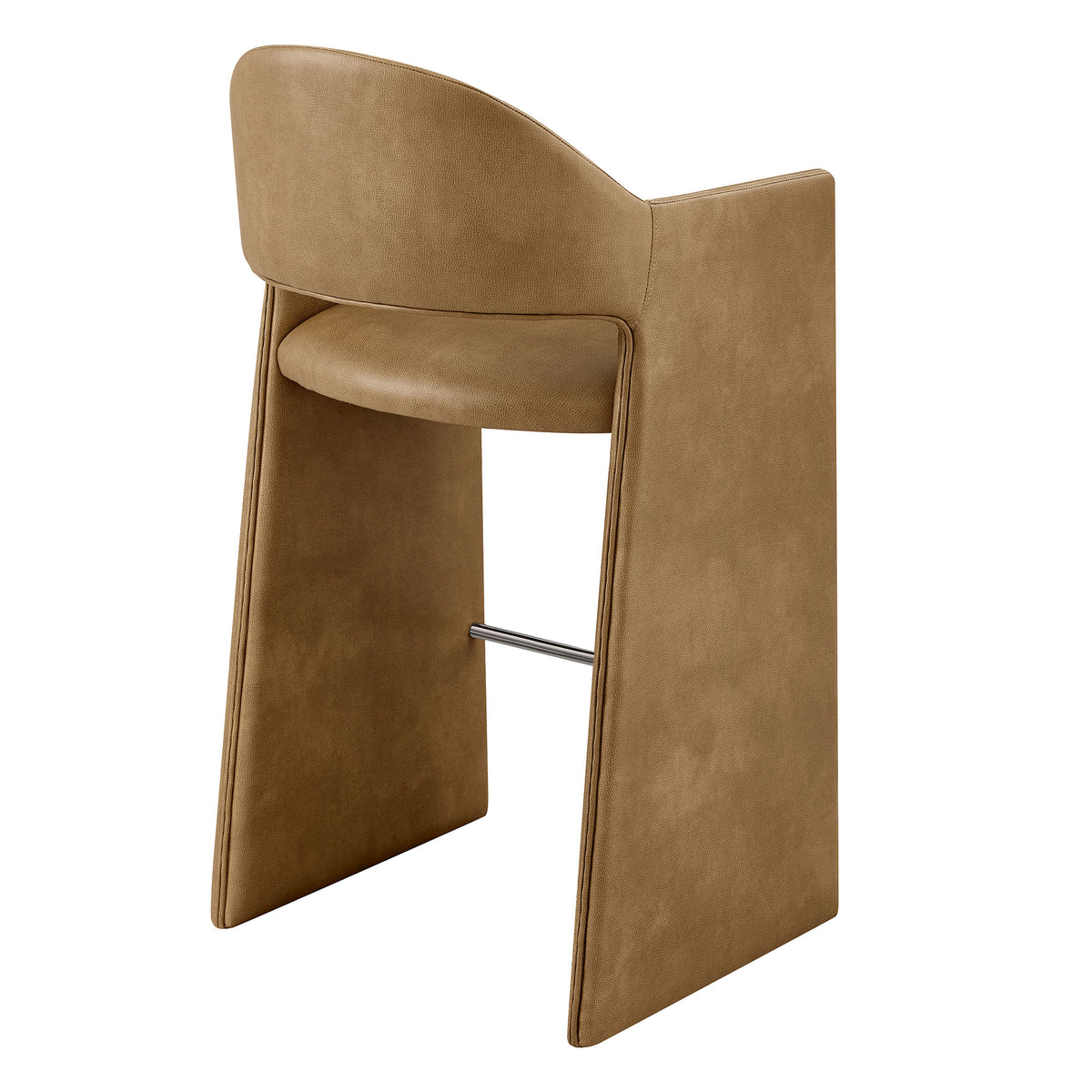 Talia 41 Inch Vegan Leather Bar Stool - Toast