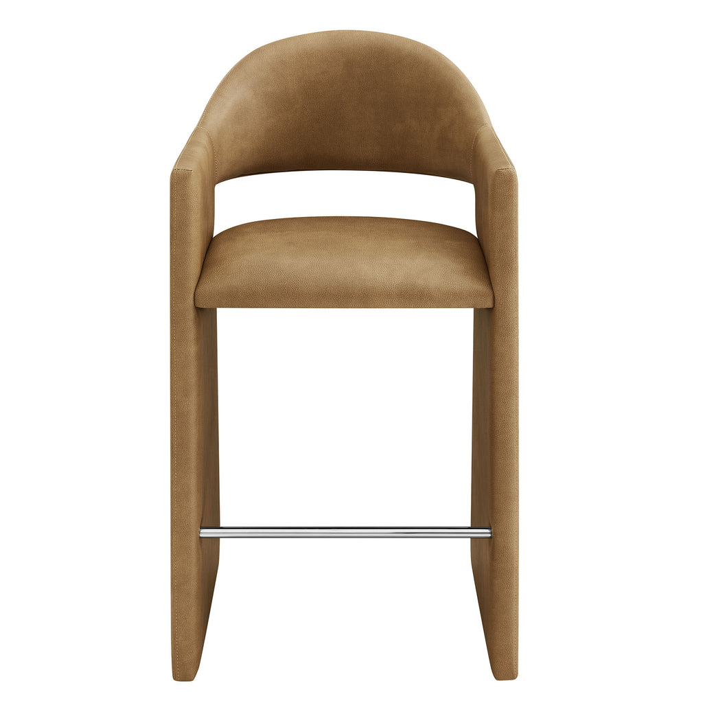 Talia 41 Inch Vegan Leather Bar Stool - Toast