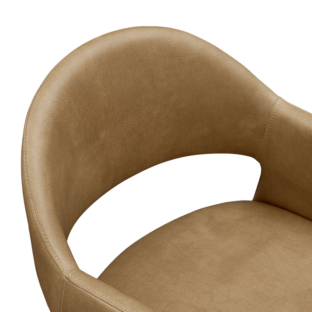 Talia 41 Inch Vegan Leather Bar Stool - Toast
