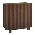 Kline 2-Door Striped Accent Cabinet - Dark Walnut Stripe
