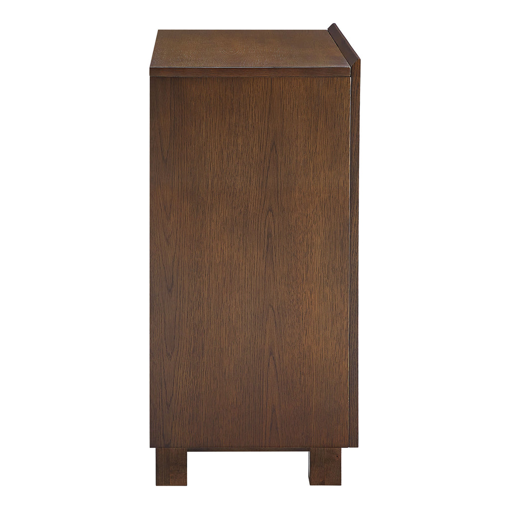 Kline 2-Door Striped Accent Cabinet - Dark Walnut Stripe
