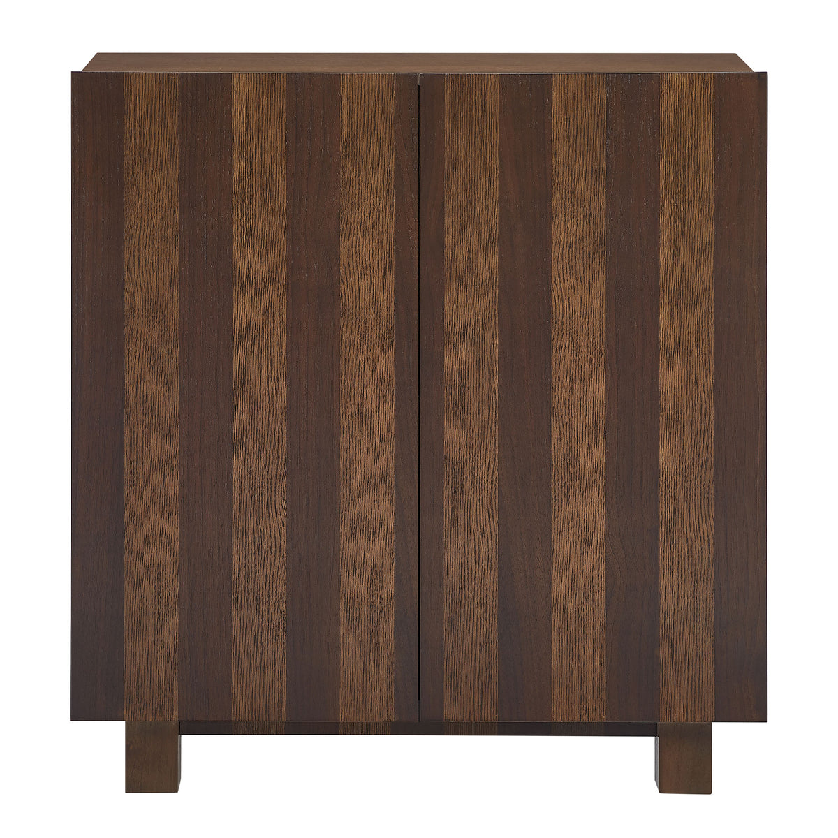 Kline 2-Door Striped Accent Cabinet - Dark Walnut Stripe