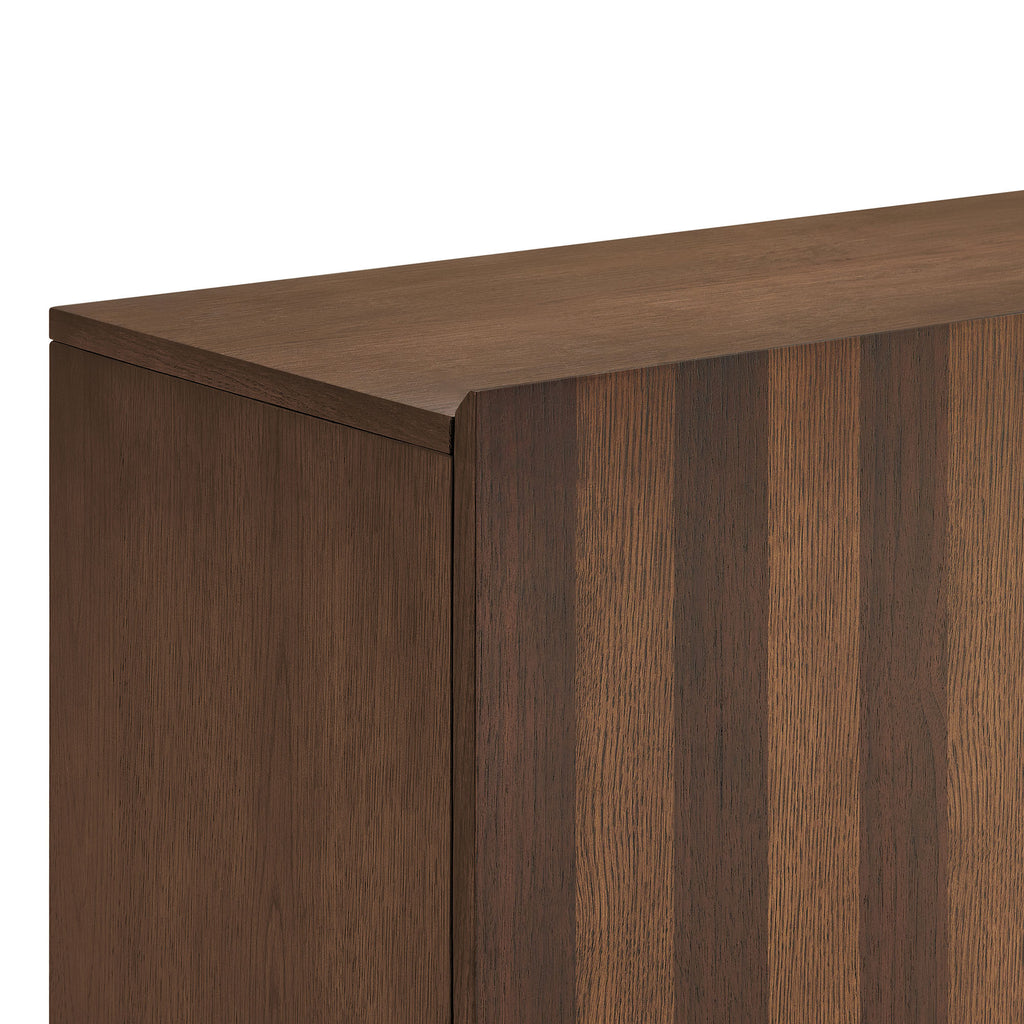 Kline 2-Door Striped Accent Cabinet - Dark Walnut Stripe