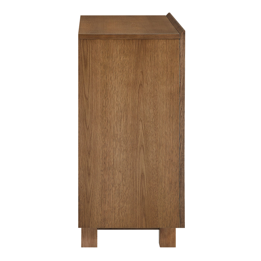 Kline 2-Door Striped Accent Cabinet - Oak Walnut Stripe