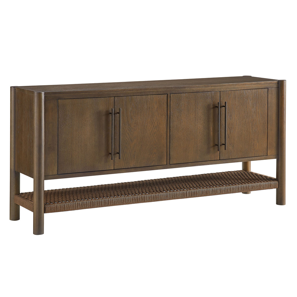 Taschen 4-Door Wood Sideboard Cabinet - Walnut Brown