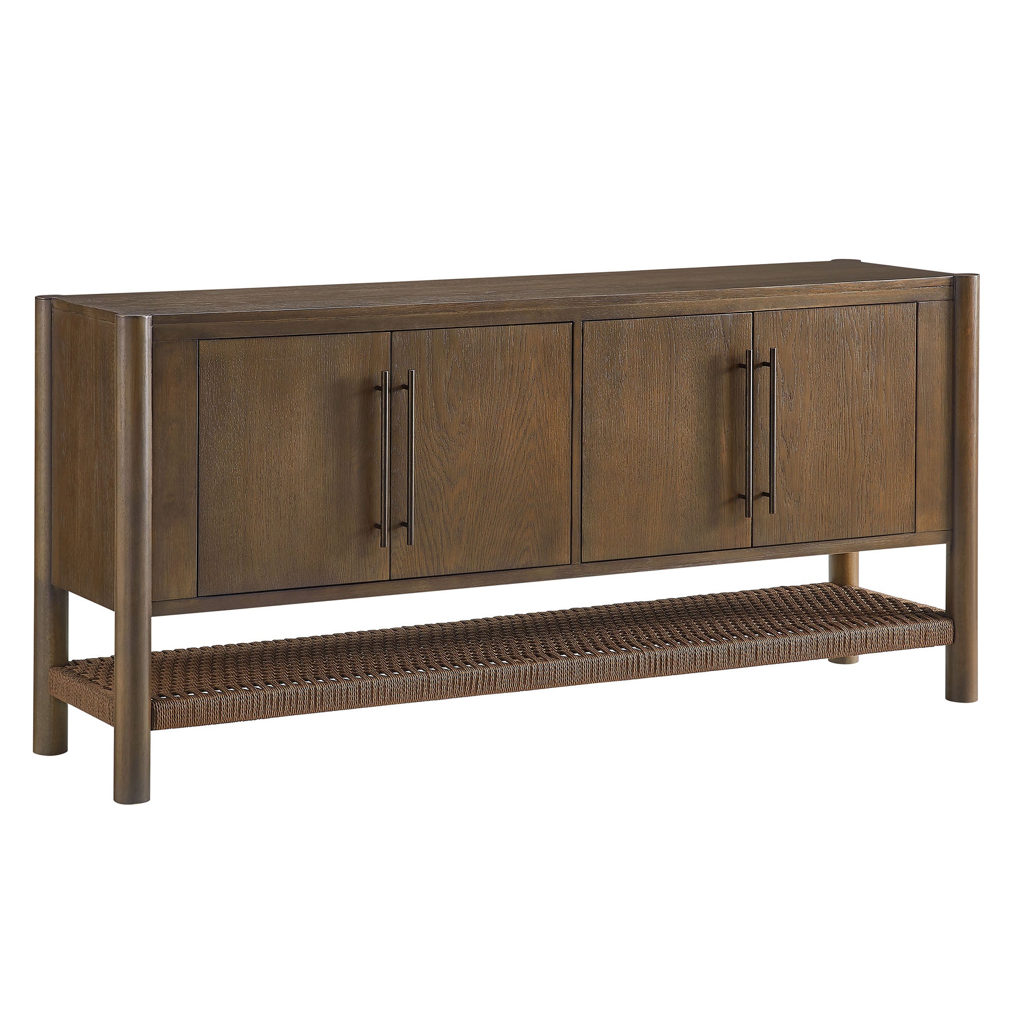 Taschen 4-Door Wood Sideboard Cabinet - Walnut Brown