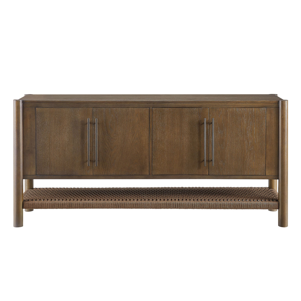 Taschen 4-Door Wood Sideboard Cabinet - Walnut Brown