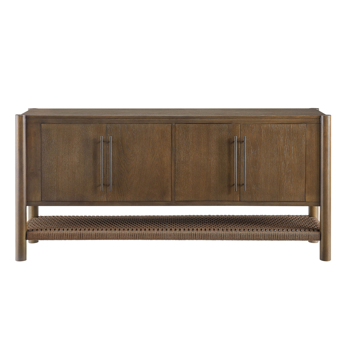 Taschen 4-Door Wood Sideboard Cabinet - Walnut Brown