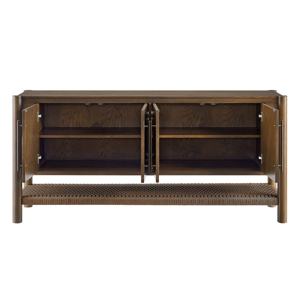 Taschen 4-Door Wood Sideboard Cabinet - Walnut Brown