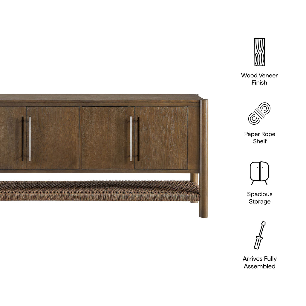 Taschen 4-Door Wood Sideboard Cabinet - Walnut Brown