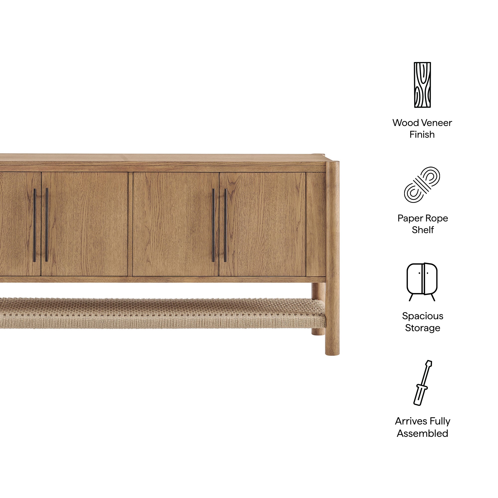 Taschen 4-Door Wood Sideboard Cabinet - Weathered Oak Natural