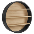 Romy 47" Round Wall Book Shelf - Black Natural