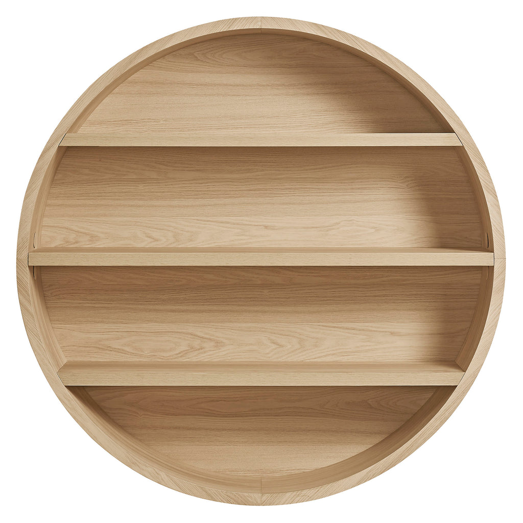 Romy 47" Round Wall Book Shelf - Natural