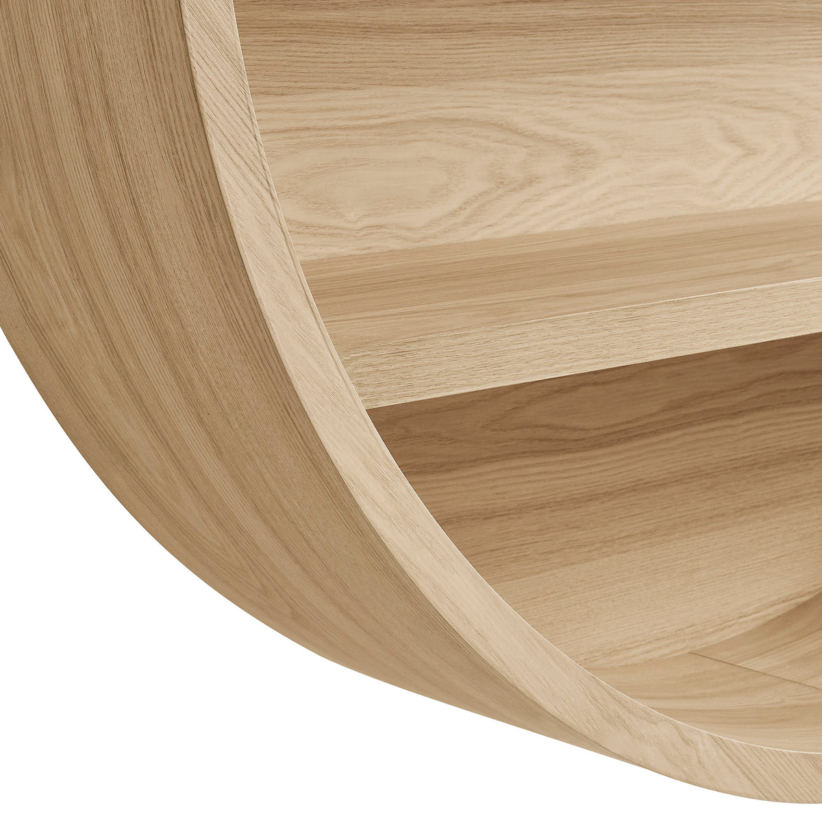 Romy 47" Round Wall Book Shelf - Natural