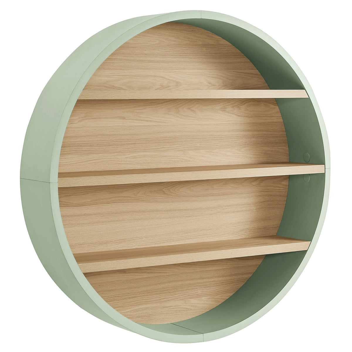 Romy 47" Round Wall Book Shelf - Sage Natural