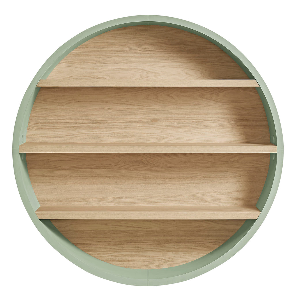 Romy 47" Round Wall Book Shelf - Sage Natural