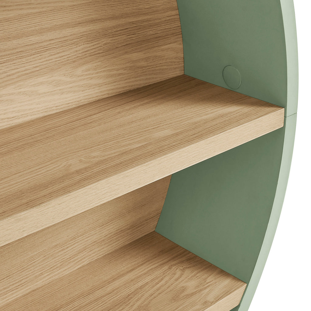 Romy 47" Round Wall Book Shelf - Sage Natural