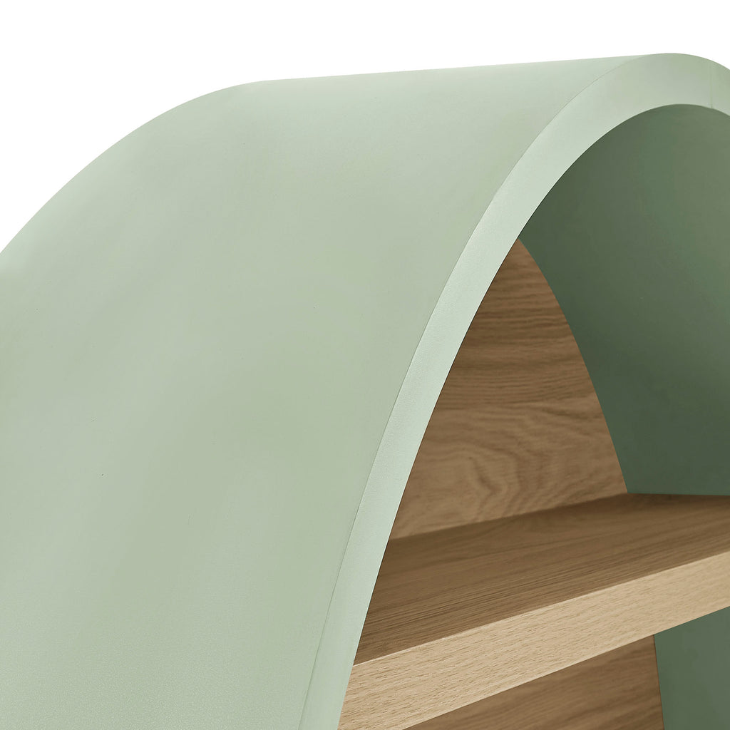 Romy 47" Round Wall Book Shelf - Sage Natural