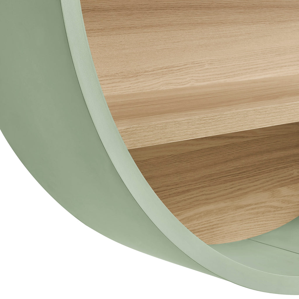 Romy 47" Round Wall Book Shelf - Sage Natural