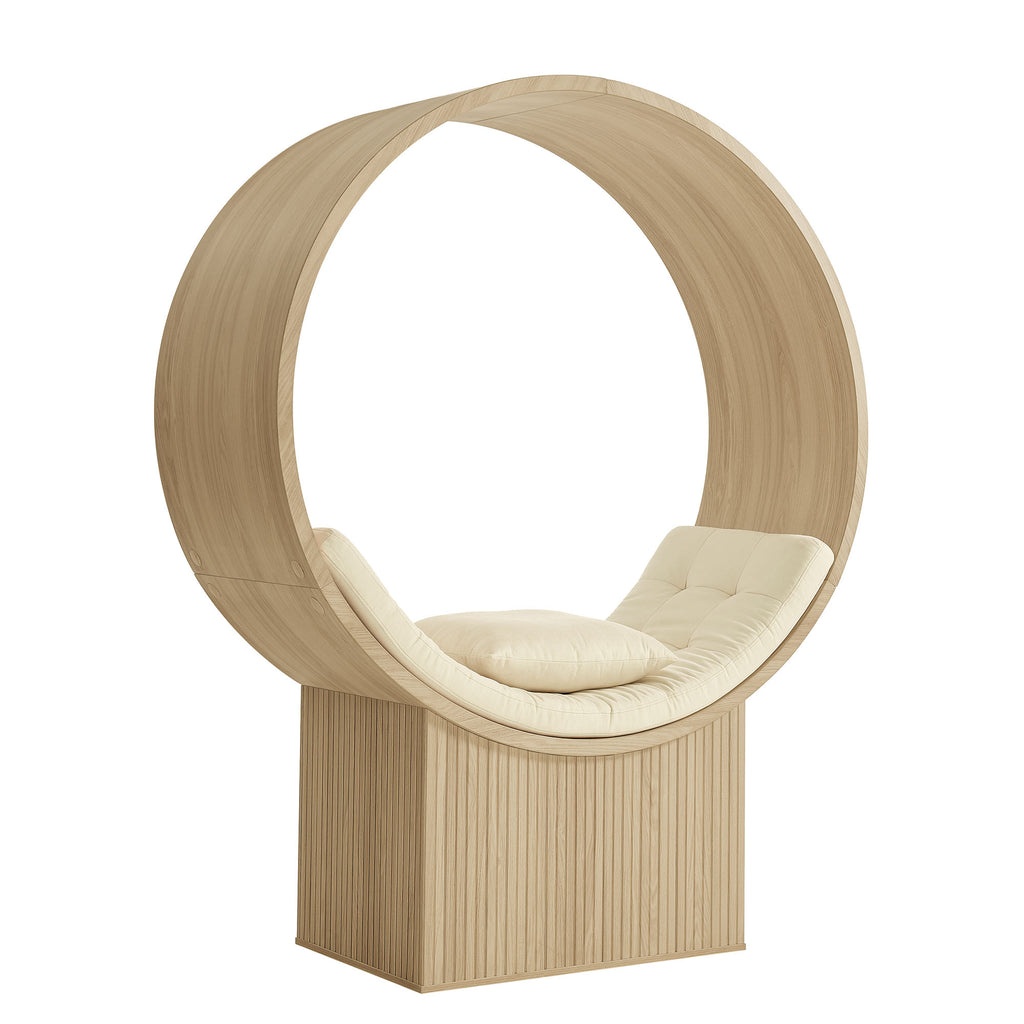Aperture Round Alcove Accent Chair - Natural Ivory