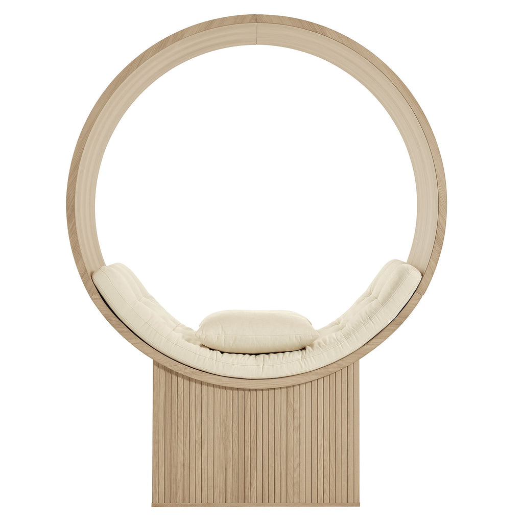 Aperture Round Alcove Accent Chair - Natural Ivory