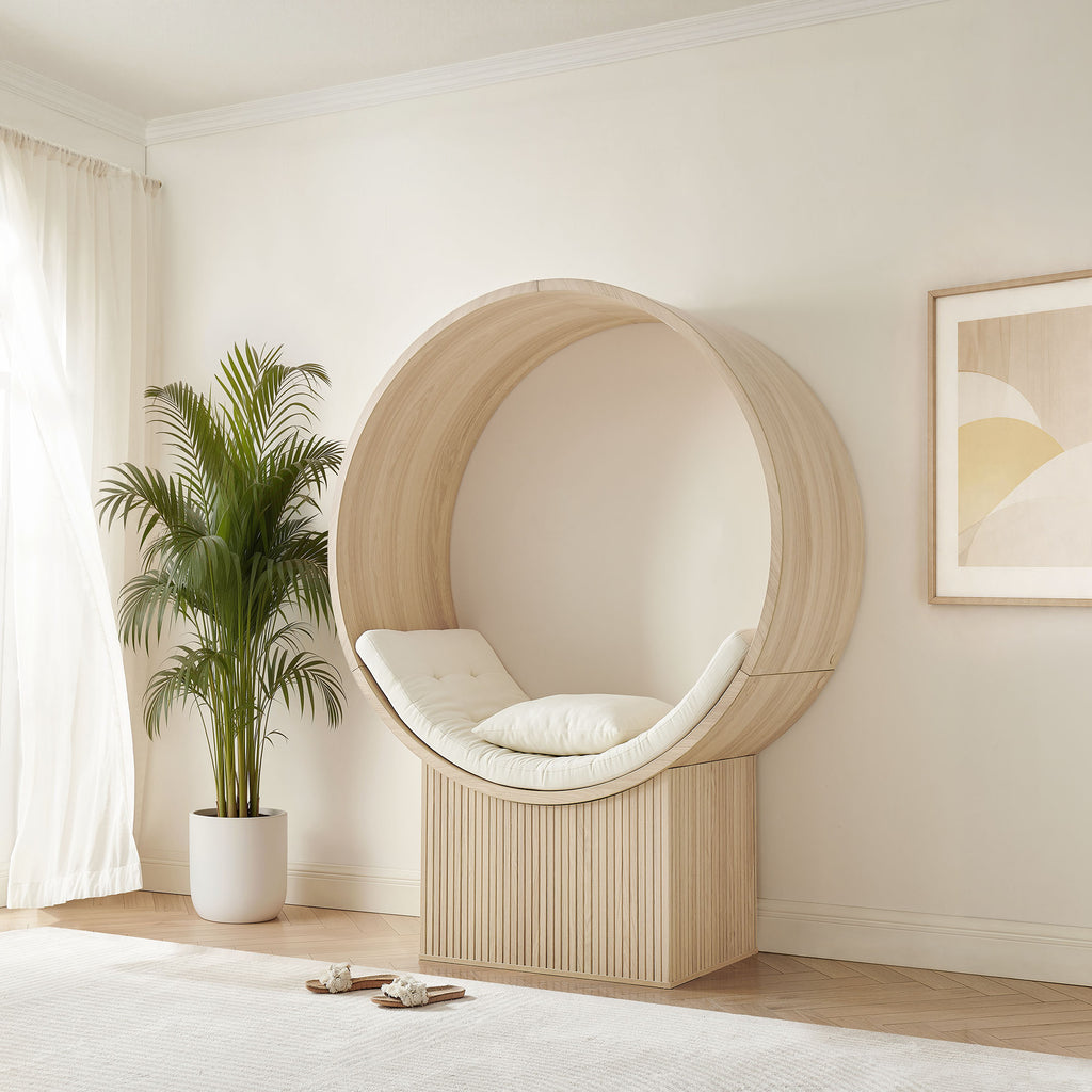 Aperture Round Alcove Accent Chair - Natural Ivory