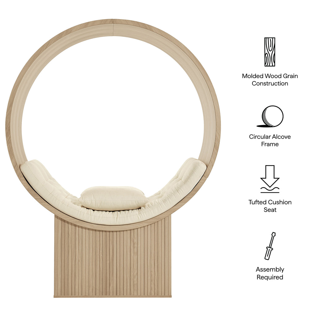 Aperture Round Alcove Accent Chair - Natural Ivory