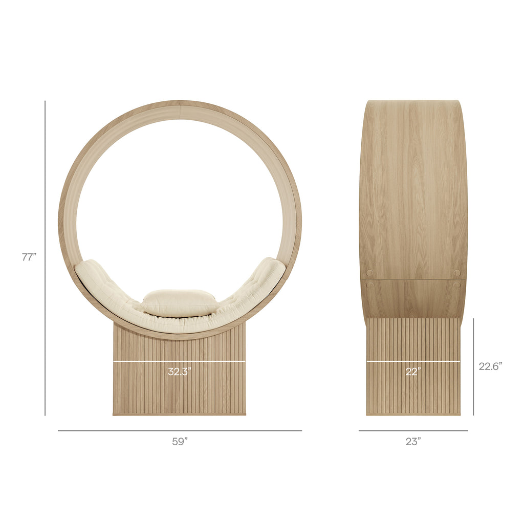 Aperture Round Alcove Accent Chair - Natural Ivory