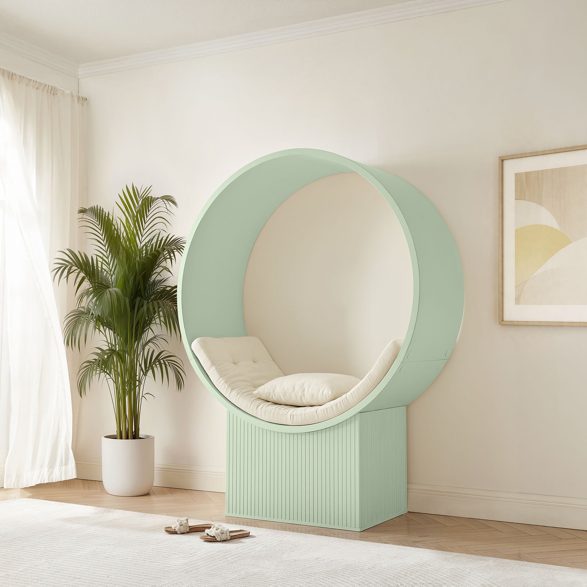 Aperture Round Alcove Accent Chair - Sage Ivory