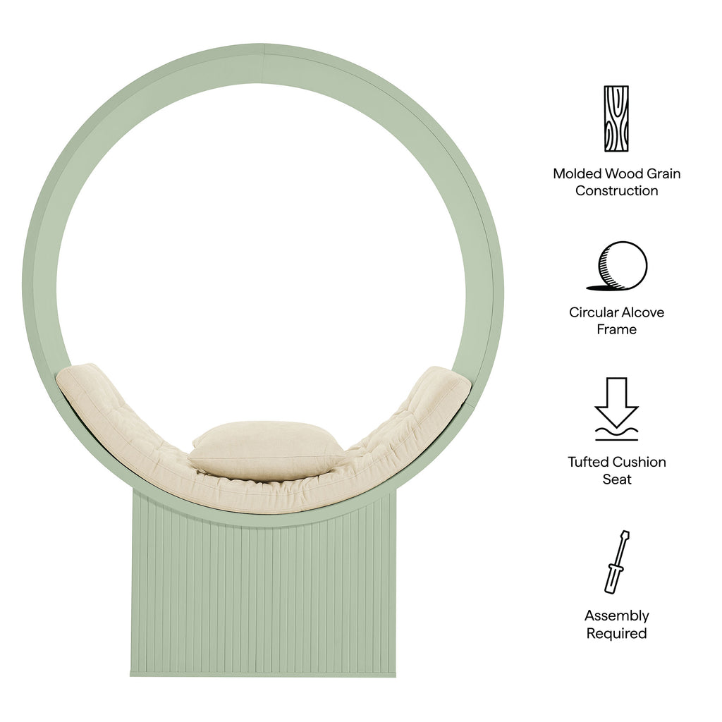Aperture Round Alcove Accent Chair - Sage Ivory