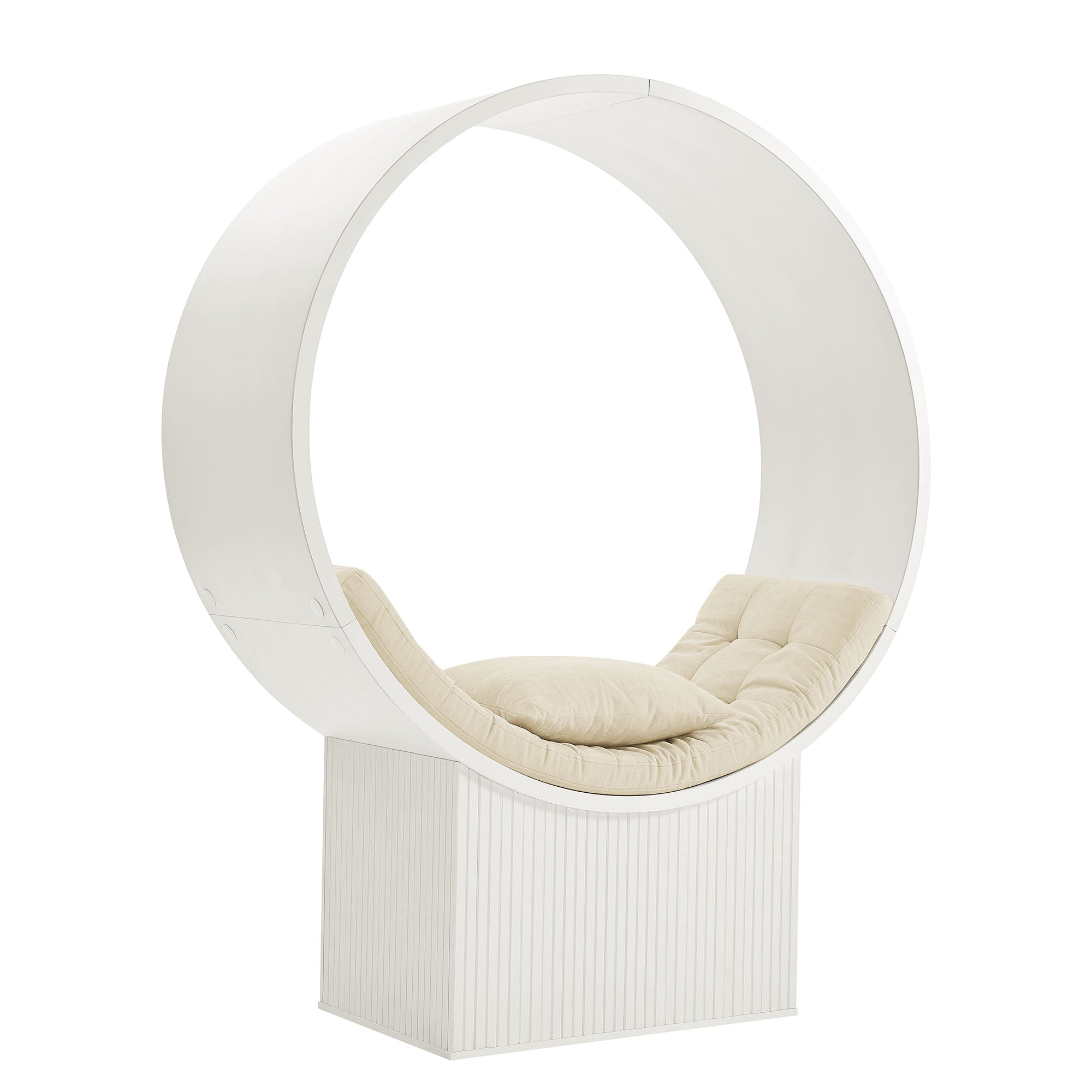 Aperture Round Alcove Accent Chair - White Ivory