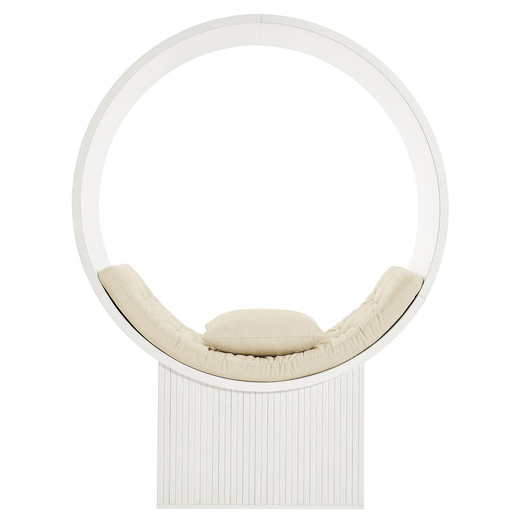 Aperture Round Alcove Accent Chair - White Ivory