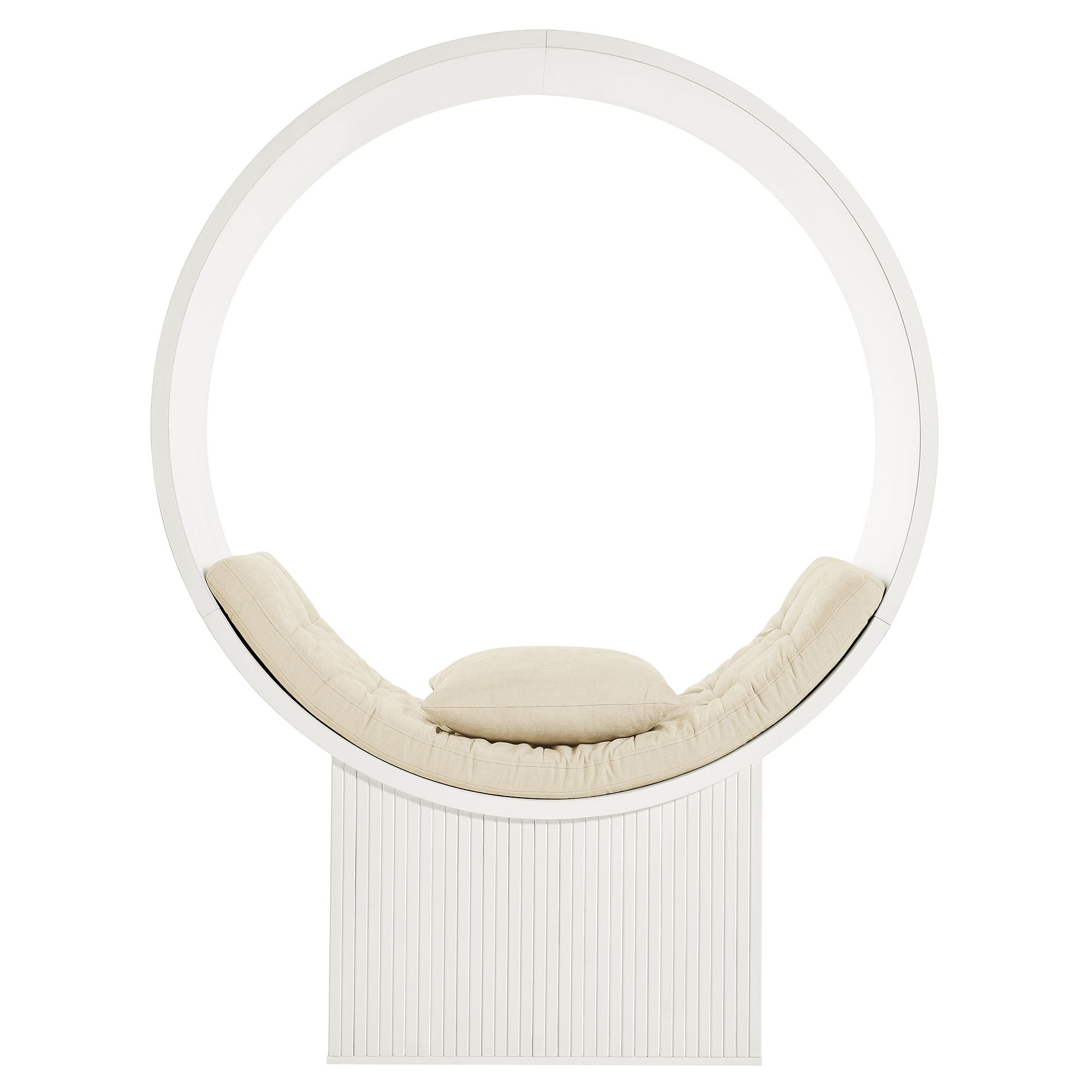 Aperture Round Alcove Accent Chair - White Ivory