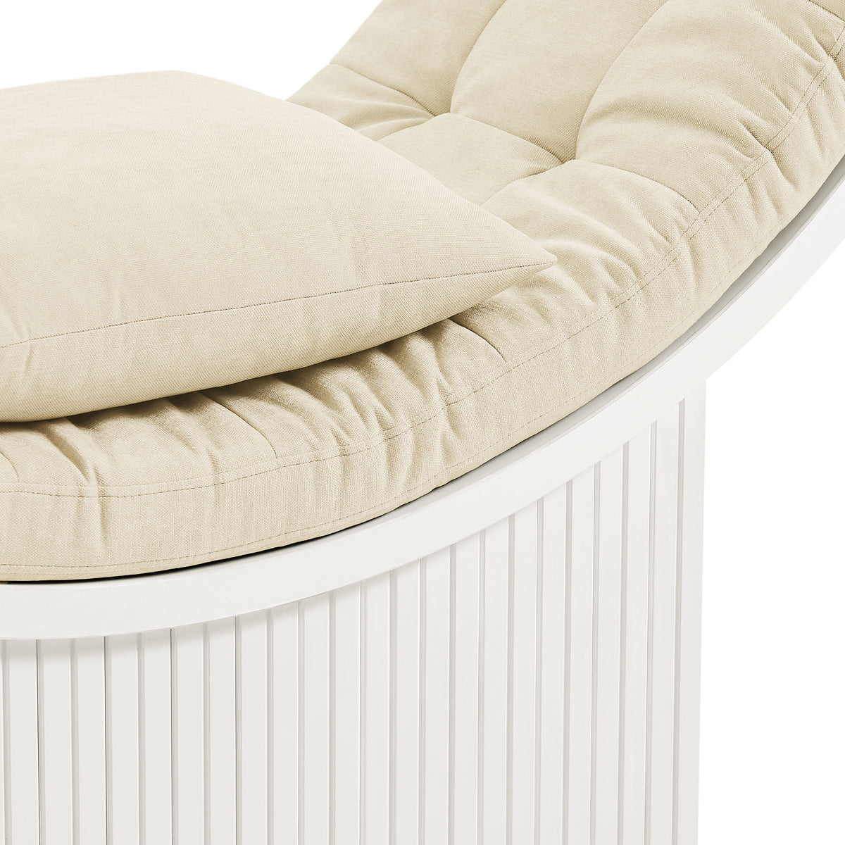 Aperture Round Alcove Accent Chair - White Ivory