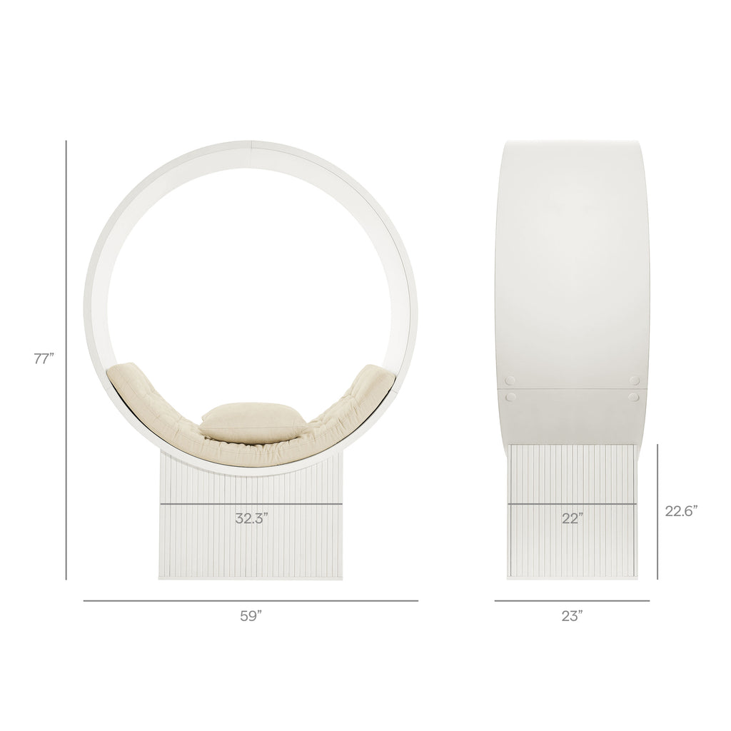 Aperture Round Alcove Accent Chair - White Ivory