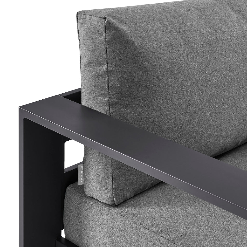 Tahoe Outdoor Patio Powder-Coated Aluminum Swivel Armchair - Gray Charcoal