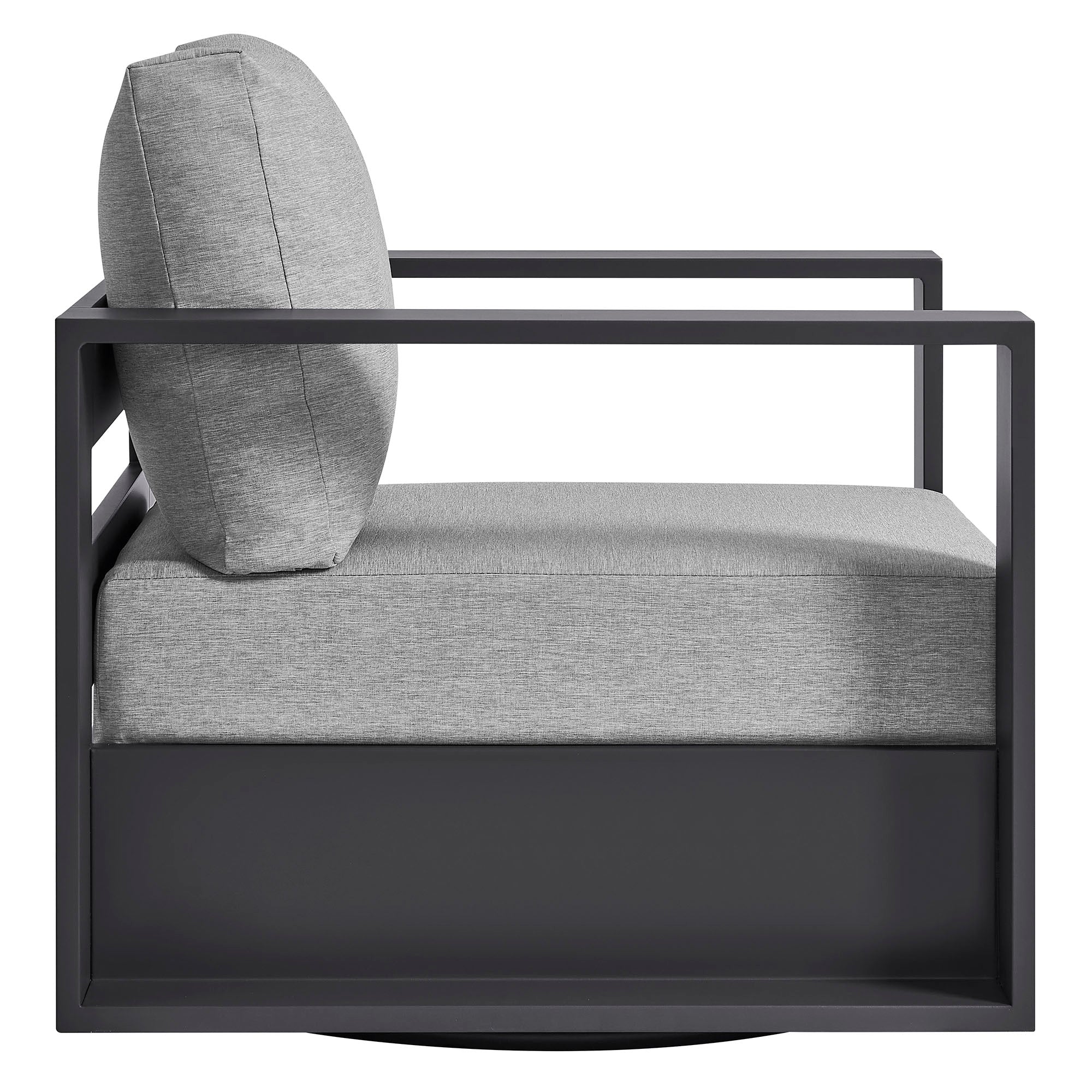 Tahoe Outdoor Patio Powder-Coated Aluminum Swivel Armchair - Gray Gray