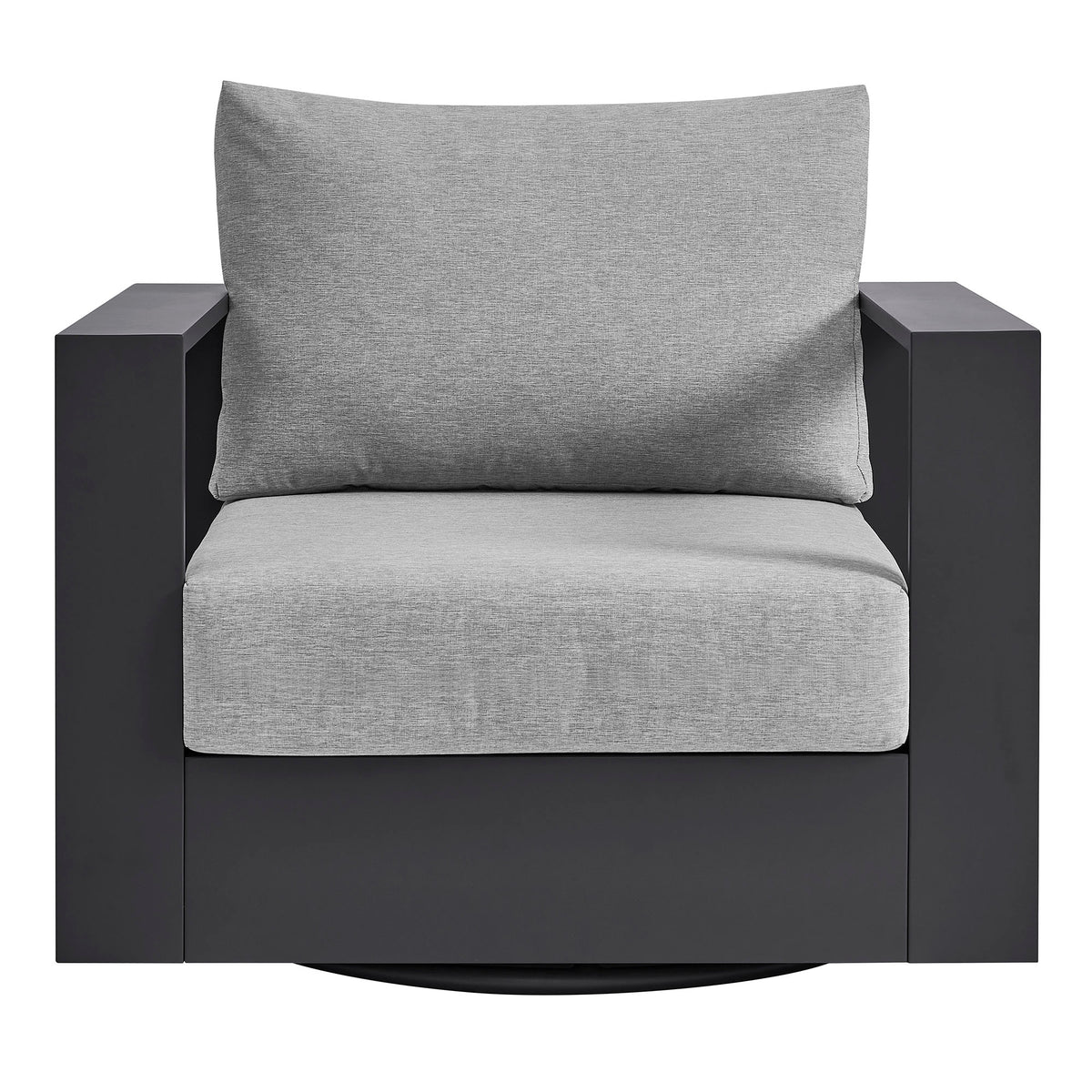 Tahoe Outdoor Patio Powder-Coated Aluminum Swivel Armchair - Gray Gray