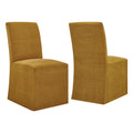 Aster Slub Weave Fabric Slipcovered Dining Chairs Set of 2 - Copper